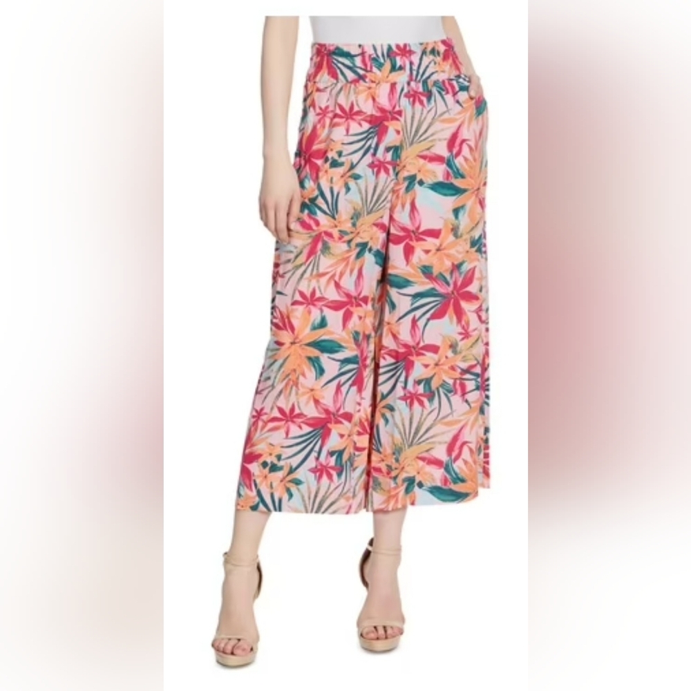 Jessica‎ Simpson Rosalie Wide Leg Pull on Crop Pant with Slant Pockets NWT